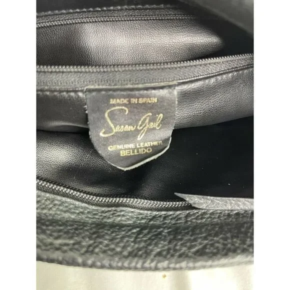 Vtg 1980s Susan Gail Leather Clutch Made In Spain - Picture 5 of 6